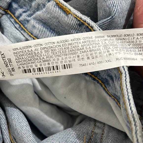 Zara Women’s Blue Light Wash High Rise Mom Jeans Sz-8 - Picture 6 of 7